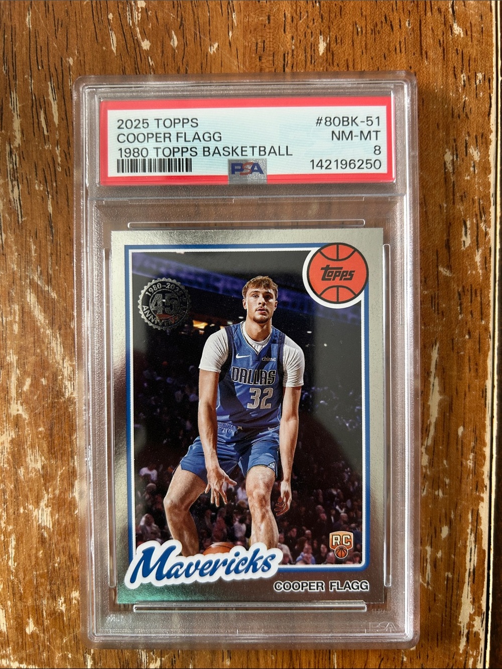 Topps Cooper Flagg Mavericks PSA 8 1980s Basketball NBA